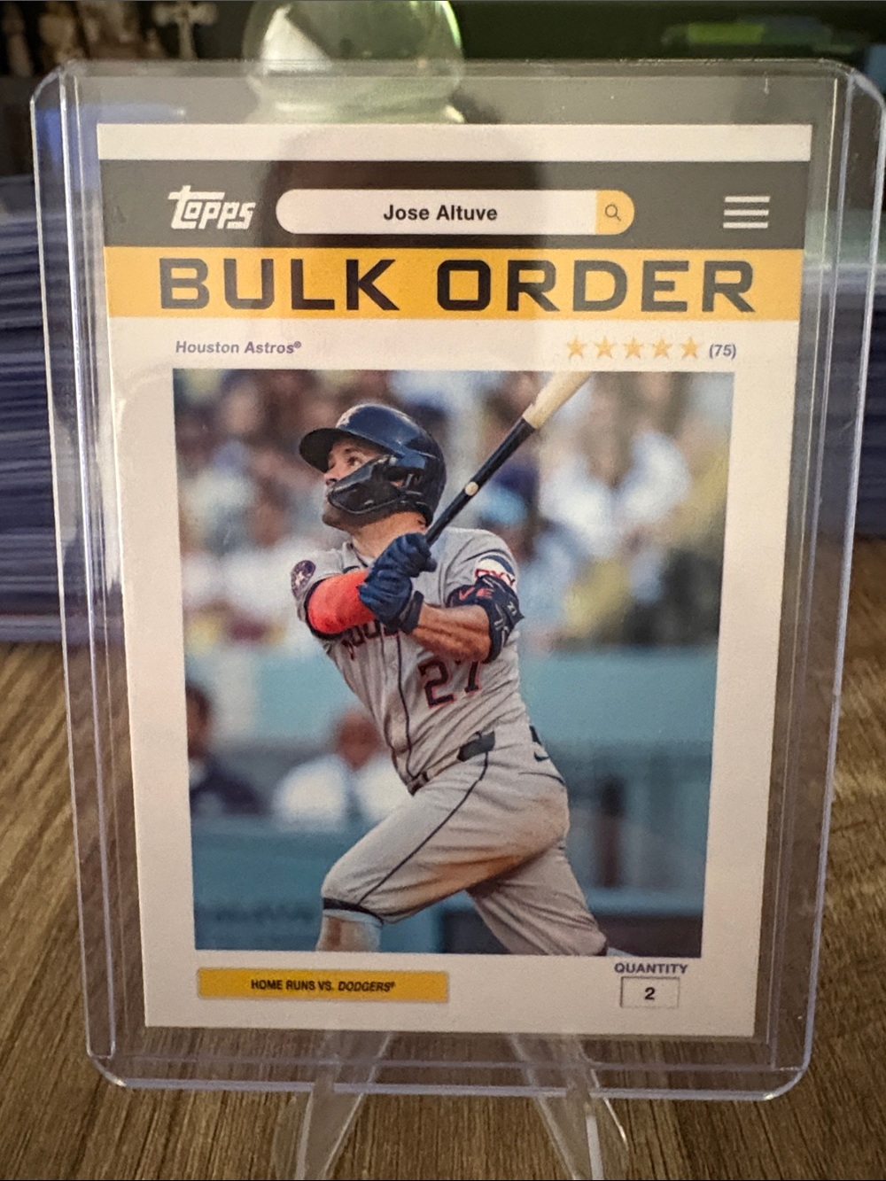 Topps Jose Altuve Baseball Card Bulk Order